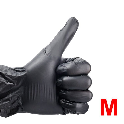 20Pcs Nitrile Disposable Gloves Waterproof Latex Free Black Cooking
