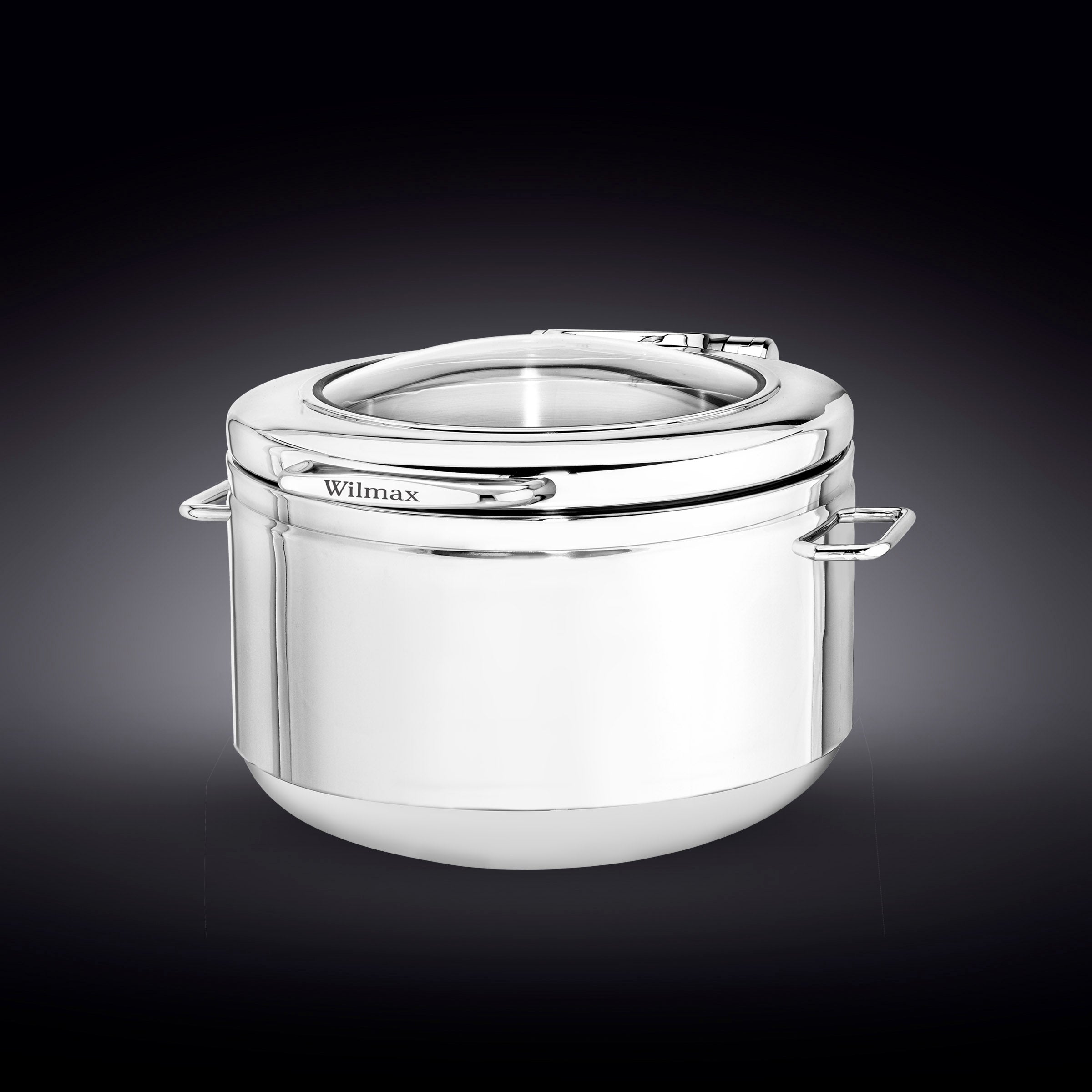 GLASS LID ROUND CHAFER 18" inch X 16.25" inch X 10" inch | 46 X 41.5 X 25.5 CM 300 FL OZ | 9 L