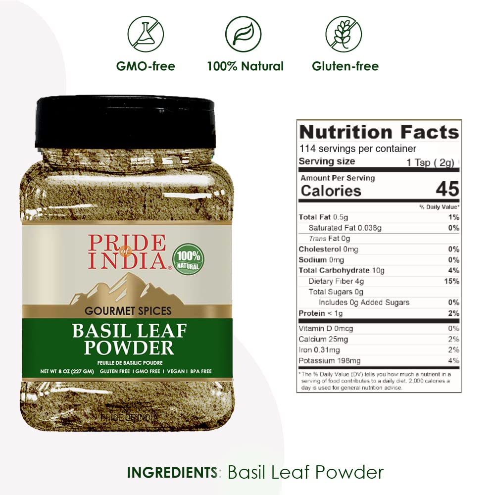 Basil Leaf Powder – Gourmet & Culinary Spice - 7 oz